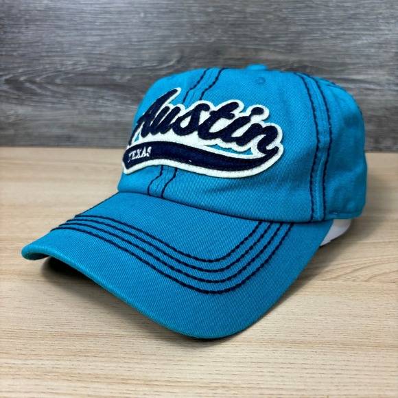 Econcoius Other - Austin Texas Hat Cap Strap Back Blue Distressed Adjustable One Size Outdoors